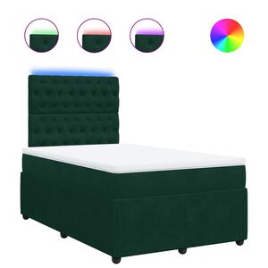 vidaXL Boxspringbett mit Matratze Dunkelgr&uuml;n 120x190 cm Samt