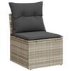 vidaXL Garten-Sofa-Set mit Kissen 5 pcs Hellgrau Poly Rattan
