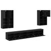 vidaXL TV-Wandregal-Set 7 pcs Schwarz Eichen-Optik Holzwerkstoff