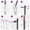 vidaXL Zaunpfosten Grau 10 x 0,5 m (12 x 12 mm Netz) Stahl
