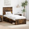 vidaXL Bettrahmen Ger&auml;ucherte Eiche 75 x 190 cm Massives Kiefernholz