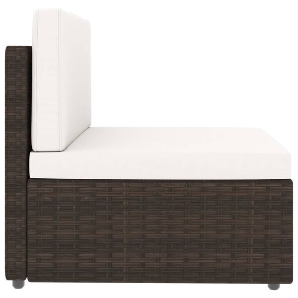 vidaXL 5-tlg. Garten-Lounge-Set mit Kissen Braun Poly Rattan