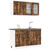 vidaXL K&uuml;chenschrank-Set mit Schubladen Lyon 4 pcs Ger&auml;ucherte Eiche