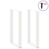 vidaXL Bartischbeine U-Form 2 Stk. Wei&szlig; 60x(100-101) cm Stahl