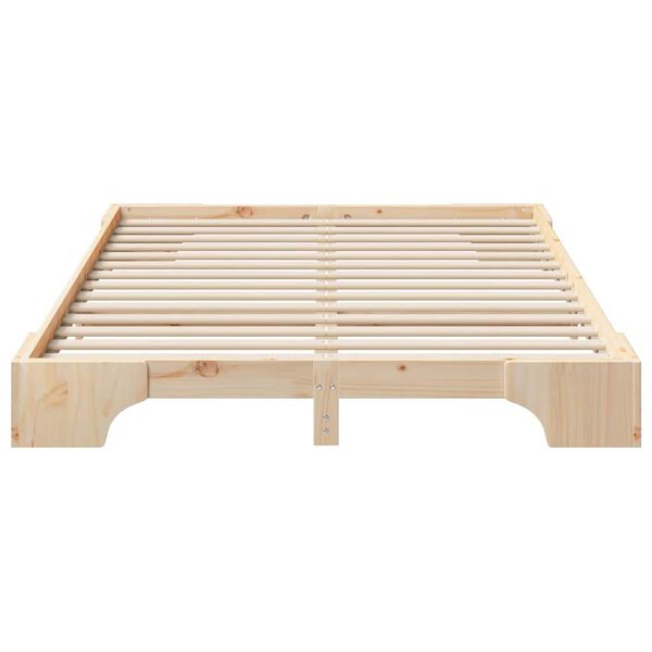 vidaXL Bettrahmen Braun 140 x 210 cm Massives Kiefernholz