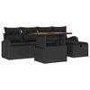 vidaXL Gartensofa-set mit Kissen 6 pcs Schwarz Poly-Rattan