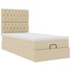 vidaXL Ottoman-Bett mit Matratze & LEDs Creme 80x200 cm Stoff
