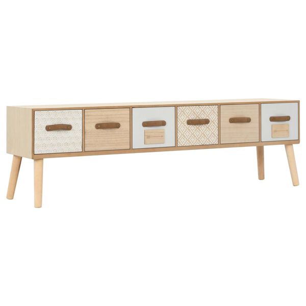 vidaXL TV-Schrank mit 6 Schubladen 130x30x40 cm Massivholz Kiefer