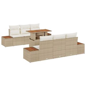 vidaXL Gartensofa-set 7 Stk. Beige und Creme