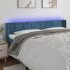 vidaXL LED Kopfteil Dunkelblau 183x16x78/88 cm Samt