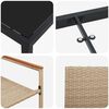 vidaXL Garten Essgruppe mit Kissen 7 pcs Beige Poly-Rattan
