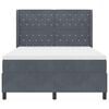 vidaXL Boxspringbett mit Kopfteil Dunkelgrau 140 x 200 cm Samt