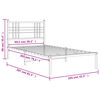 vidaXL Bettgestell mit Kopfteil Metall Schwarz 100x200 cm