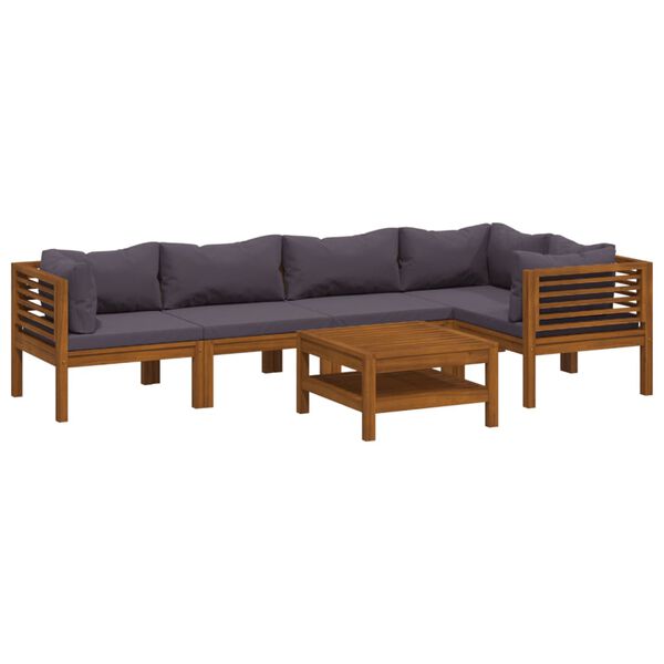 vidaXL 6-tlg. Garten-Lounge-Set mit Auflage Massivholz Akazie