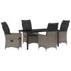 vidaXL Garten Essgruppe mit Kissen 5 pcs Grau Poly-Rattan