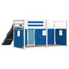 vidaXL Etagenbett mit Rutsche und Gardinen Blau 90x190 cm