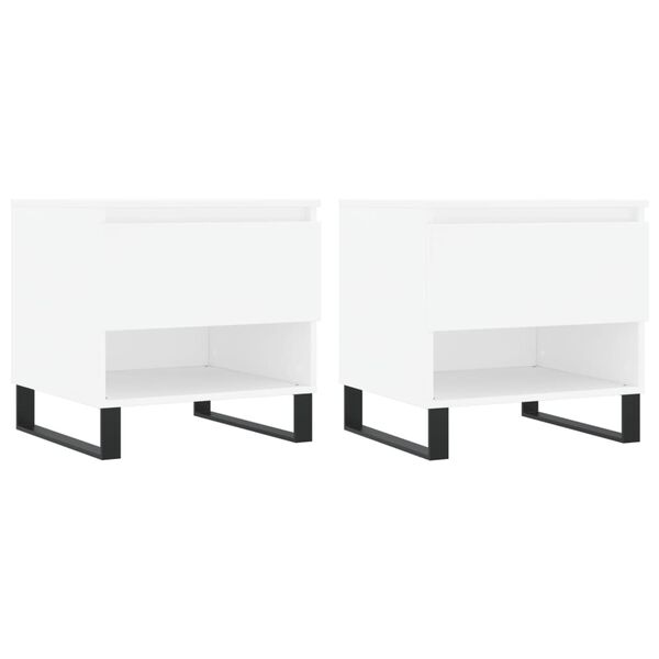 vidaXL Couchtische 2 Stk. Wei&szlig; 50x46x50 cm Holzwerkstoff