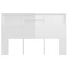 vidaXL Bett-Kopfteil mit Ablagen Hochglanz-Wei&szlig; 160x19x103,5 cm
