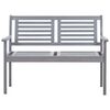 vidaXL 2-Sitzer-Gartenbank mit Auflage 120 cm Grau Eukalyptusholz