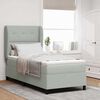 vidaXL Boxspringbett mit Matratze Hellgrau 190 x 90 cm Polyester