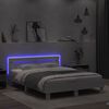 vidaXL Bettrahmen mit LED mit Kopfteil Wei&szlig; 152 x 203 cm Holzwerkstoff