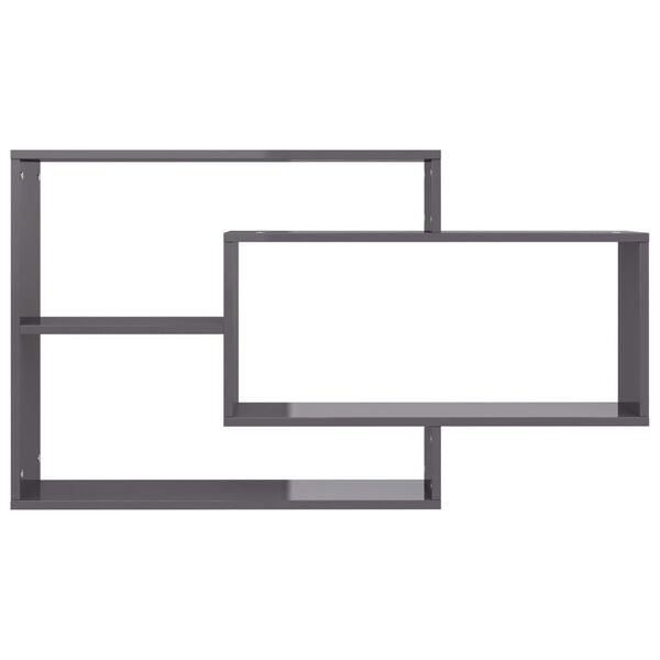 vidaXL Wandregale Hochglanz-Grau 104x20x58,5 cm Holzwerkstoff
