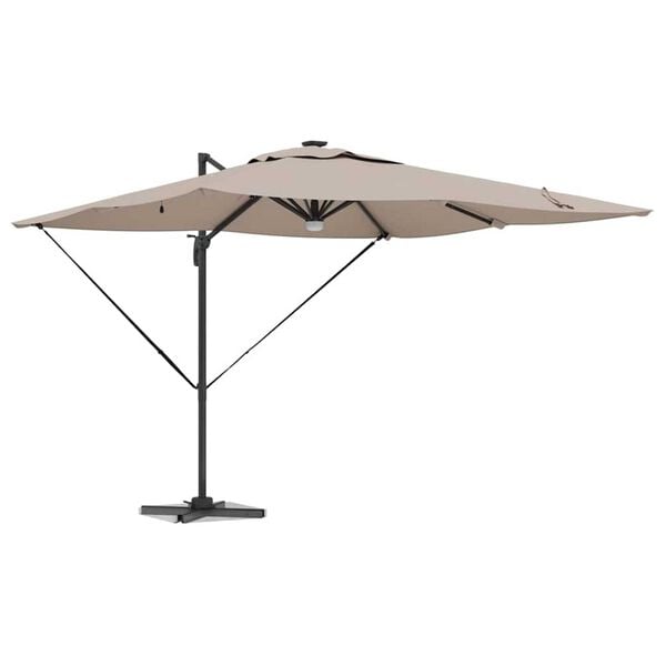 vidaXL Roma Parasol Taupe 286 x 284 x 270 cm Aluminium und Polyester