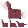 vidaXL Elektrischer Massagesessel mit Aufstehhilfe Weinrot Stoff