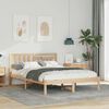vidaXL Bettrahmen mit Kopfteil Braun 120 x 190 cm Massives Kiefernholz