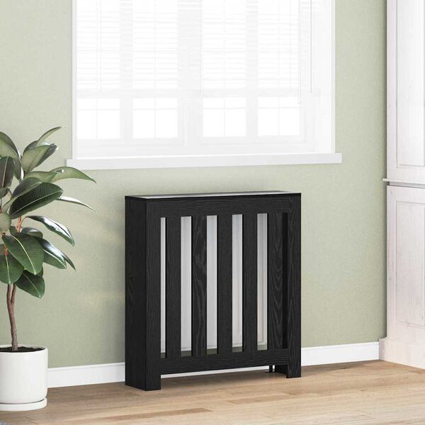 vidaXL Heizk&ouml;rperabdeckung Schwarz Eichen-Optik 78 x 20 x 82 cm