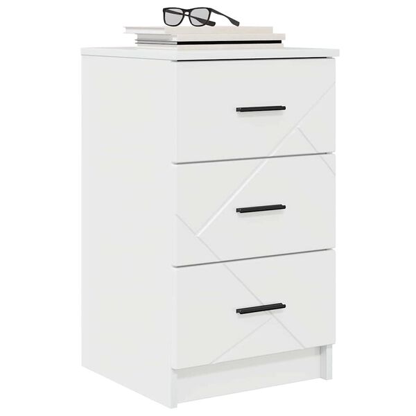 vidaXL Nachttisch Hochglanz-Wei&szlig; 38 x 38 x 66 cm Holzwerkstoff