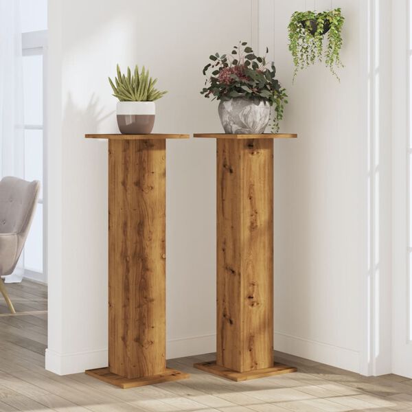 vidaXL Pflanzenst&auml;nder 2 Stk. Artisan-Eiche 30x30x95 cm Holzwerkstoff