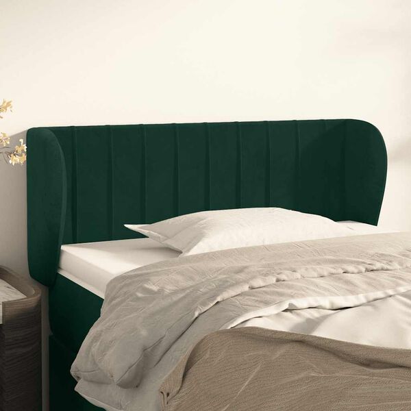 vidaXL Kopfteil mit Ohren Dunkelgr&uuml;n 83x23x78/88 cm Samt