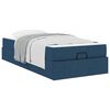 vidaXL Bettgestell mit Matratze mit Matratze 2 pcs Blau Stoff