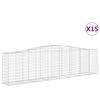 vidaXL Gabionen mit Hochbogen 15 Stk 400x50x100/120cm Verzinktes Eisen