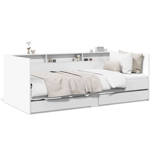 vidaXL Tagesbett mit Schubladen ohne Matratze Wei&szlig; 90x200 cm