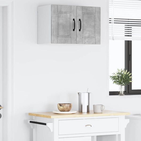 vidaXL K&uuml;chenschrank mit T&uuml;r Beton Grau 60 x 31 x 40 cm Holzwerkstoff