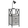 vidaXL Nachttische 2 Stk. Grau Sonoma 34x35,5x70 cm Holzwerkstoff