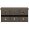 vidaXL Faltbare Sitzbank mit Stauraum Braun 76x38x38 cm Leinenoptik