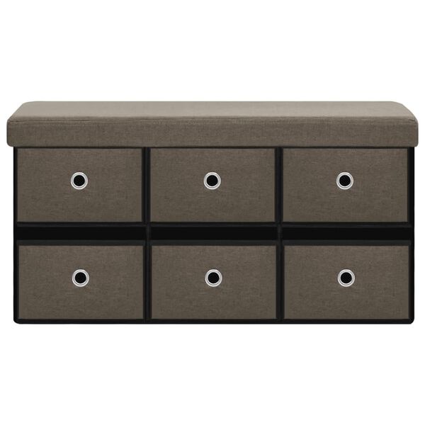 vidaXL Faltbare Sitzbank mit Stauraum Braun 76x38x38 cm Leinenoptik
