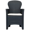 vidaXL 7-tlg. Garten-Essgruppe Kunststoff Anthrazit Rattan-Optik