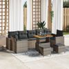 vidaXL Garten-Sofa-Set 10 pcs Grau Poly-Rattan