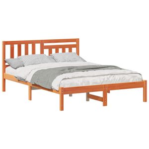 vidaXL Bettrahmen Wachsbraun 120 x 190 cm Massives Kiefernholz