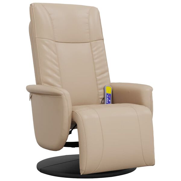 vidaXL Massagesessel mit Fu&szlig;teil Cappuccino-Braun Kunstleder