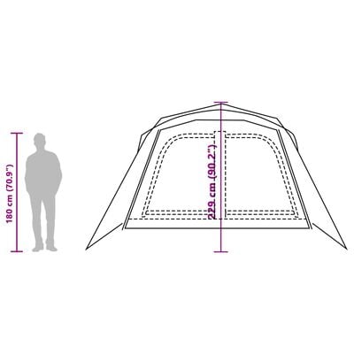 vidaXL Familienzelt mit Vorzelt 9 Personen Grün Quick Release