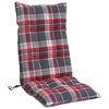 vidaXL Hochlehner-Auflagen 6 Stk. Rotes Karomuster Oxford-Gewebe