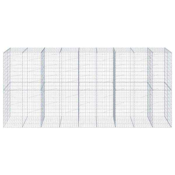 vidaXL Gabione mit Deckel 450x100x200 cm Verzinktes Eisen