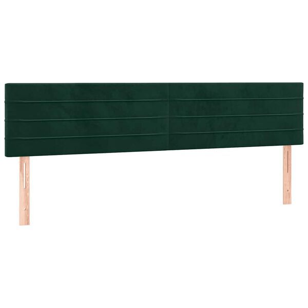 vidaXL Kopfteile 2 Stk. Dunkelgr&uuml;n 100x5x78/88 cm Samt
