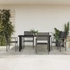 vidaXL 5-tlg. Garten-Essgruppe Schwarz Stahl und Textilene