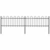 vidaXL Gartenzaun mit Rundbogen Stahl 337 x 80 cm Schwarz